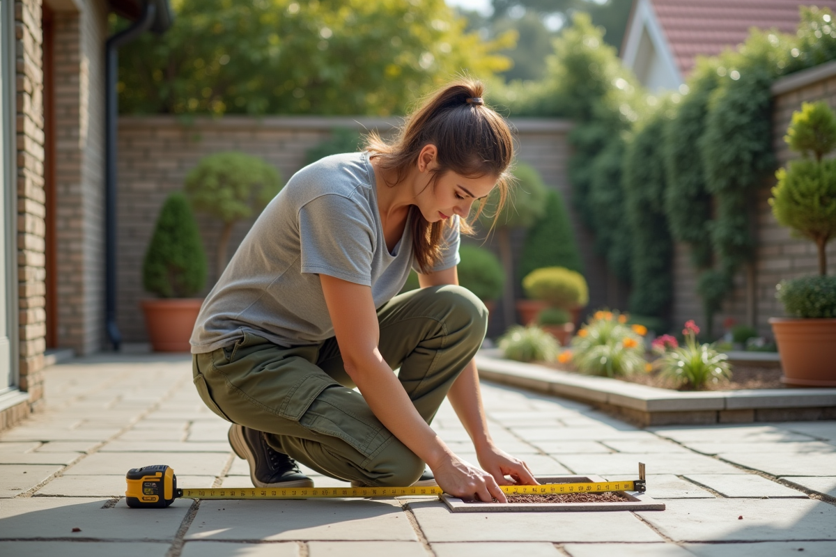Femme en train de mesurer la base d