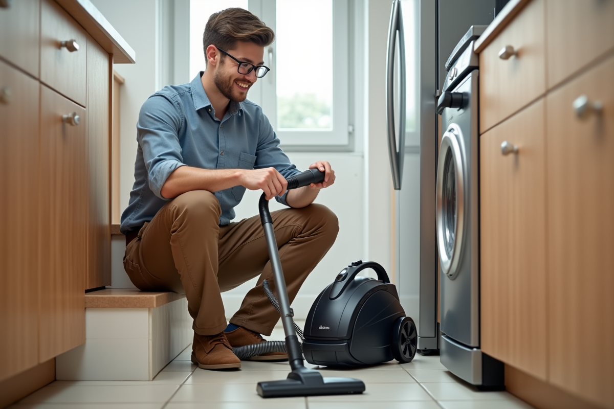 Jeune homme compare des accessoires d