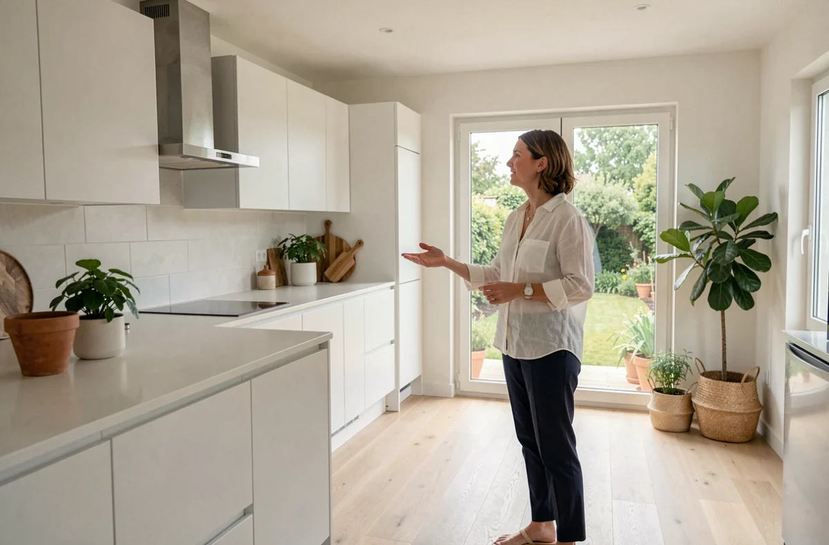Architecte de Maison NEO présentant un intérieur rénové contemporain avec cuisine ouverte